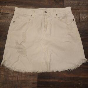7 For All Mankind Stylish White Denim Skirt, Size 27